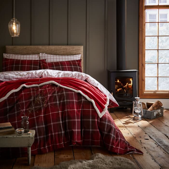 Catherine Lansfield Brushed Tartan Check Red large