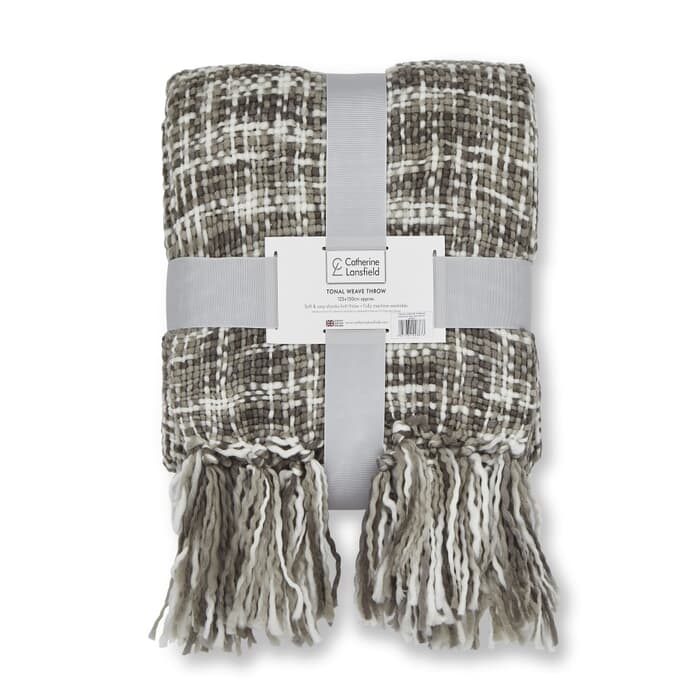 Catherine Lansfield Tonal Weave Grey large