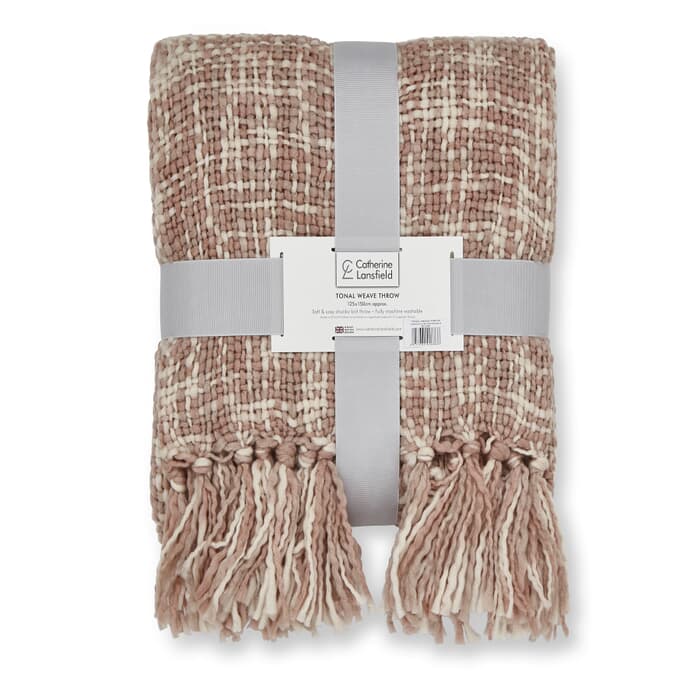 Catherine Lansfield Tonal Weave Blush large