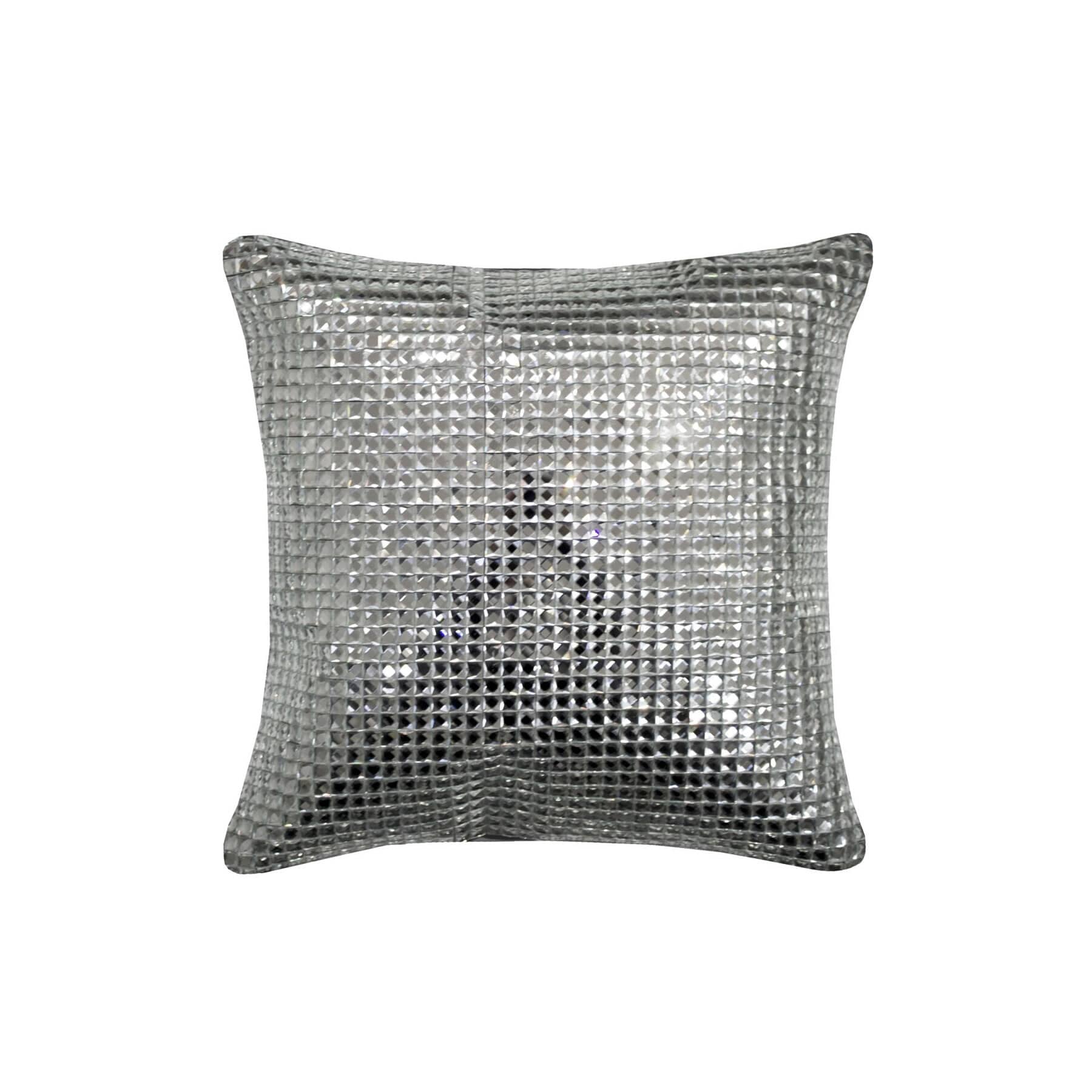 Square Crystal Silver Cushion JustLinen