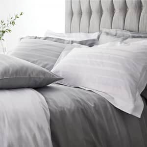 Satin Weave Hotel Stripe Grey