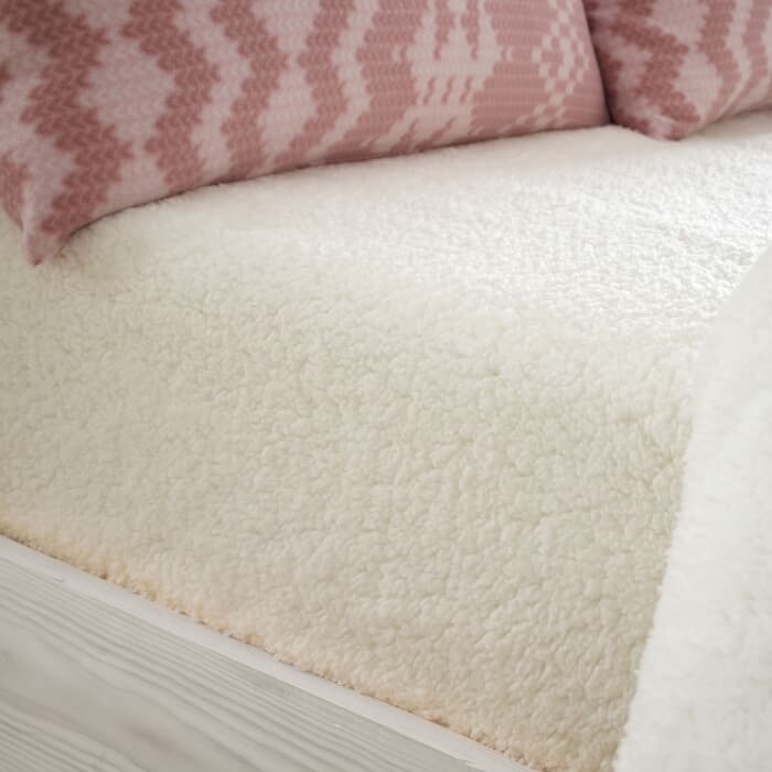 Catherine Lansfield So Soft Sherpa Fleece Sheet Cream large
