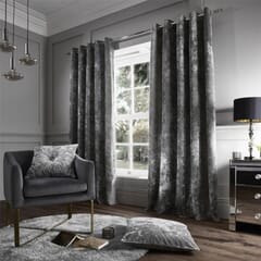 Crushed Velvet Silver Curtains