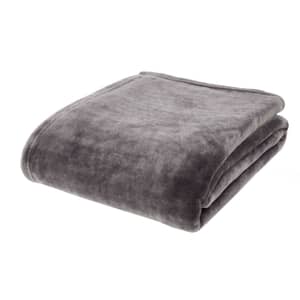 Raschel Velvet Touch Throw Charcoal