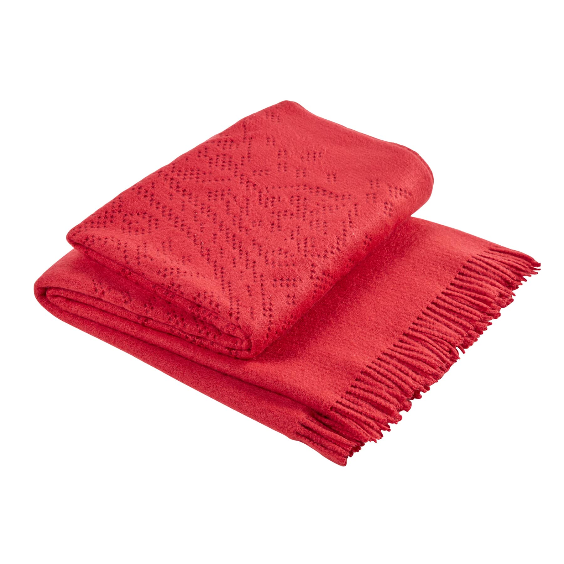 Lace Throw Cranberry JustLinen
