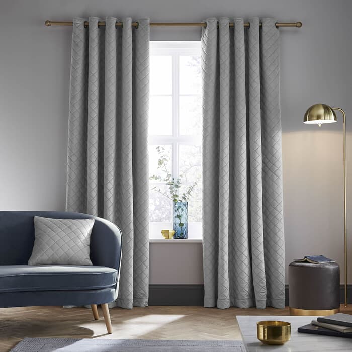 Catherine Lansfield So Soft Luxe Velvet Curtains Silver large