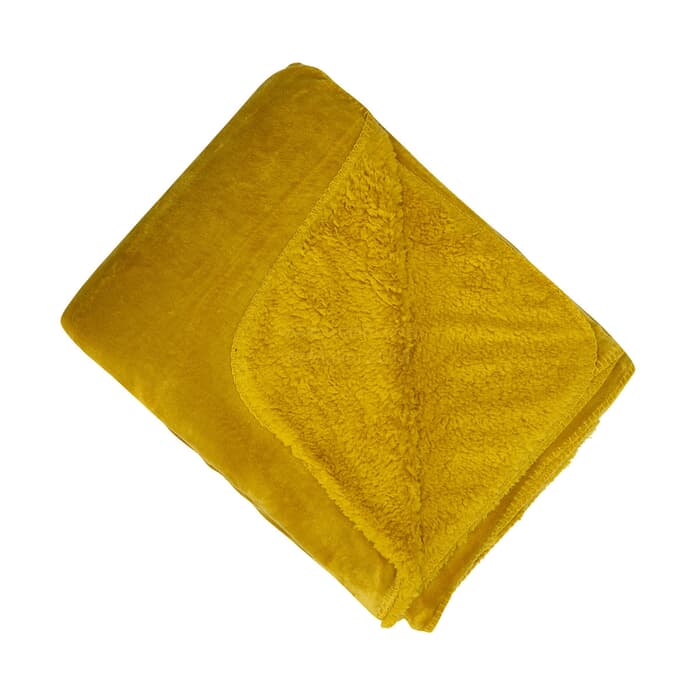 Malini Softest Fleece Throw Mustard large