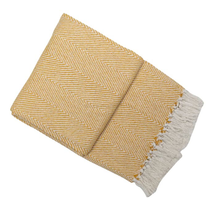 Malini Kampala Chevron Throw Mustard large