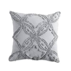 Metallic Chenille Cushion Grey