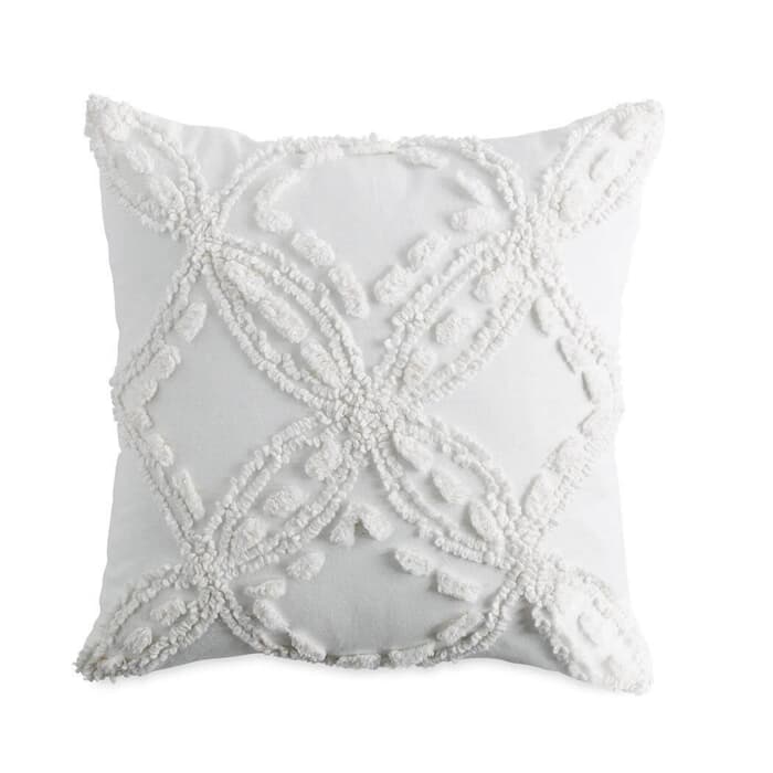 Peri Home Metallic Chenille Cushion Ivory large