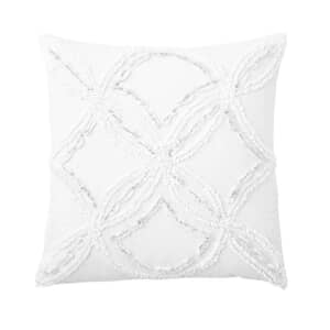Metallic Chenille Cushion White