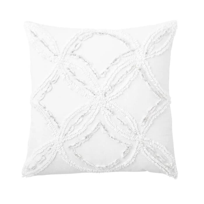 Peri Home Metallic Chenille Cushion White large