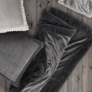 Velvet and Faux Fur Charcoal