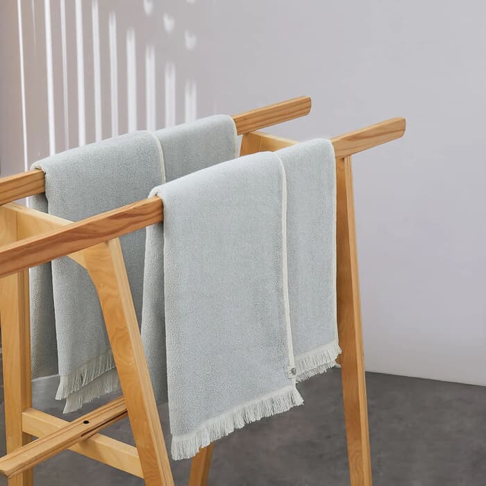 Himeya Melange Towels Fogstone Green large