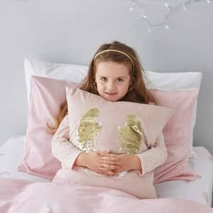 Sequin Wings Cushion Cover Blush