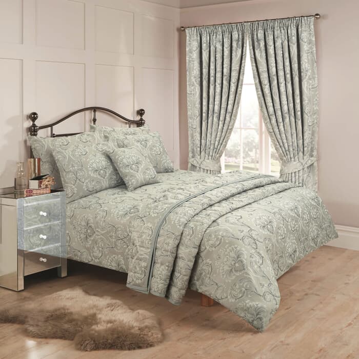 Vantona Ornate Damask Jacquard Silver large