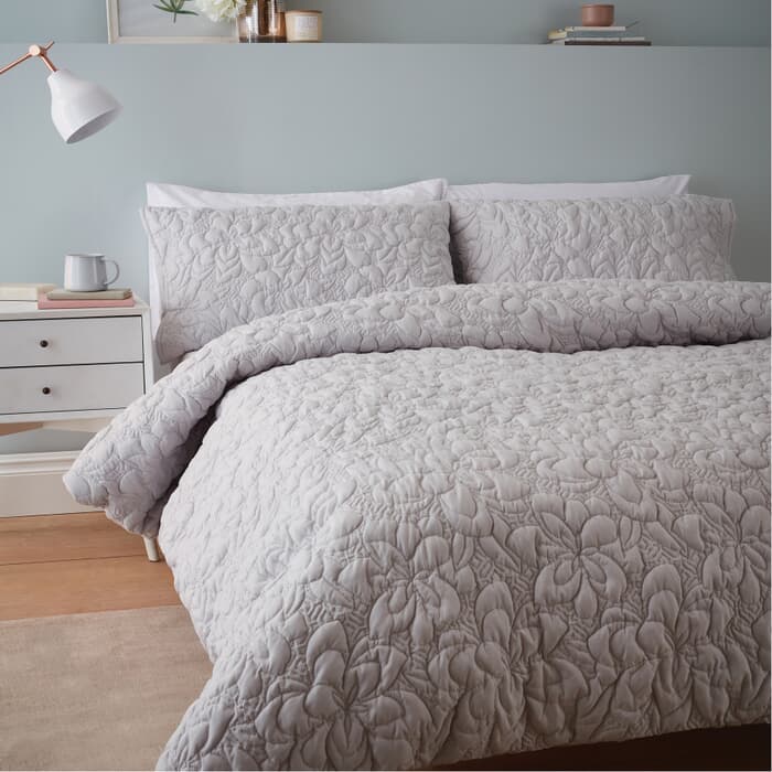 Catherine Lansfield Pinsonic Floral Grey large