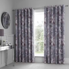 Dramatic Floral Grey Curtains