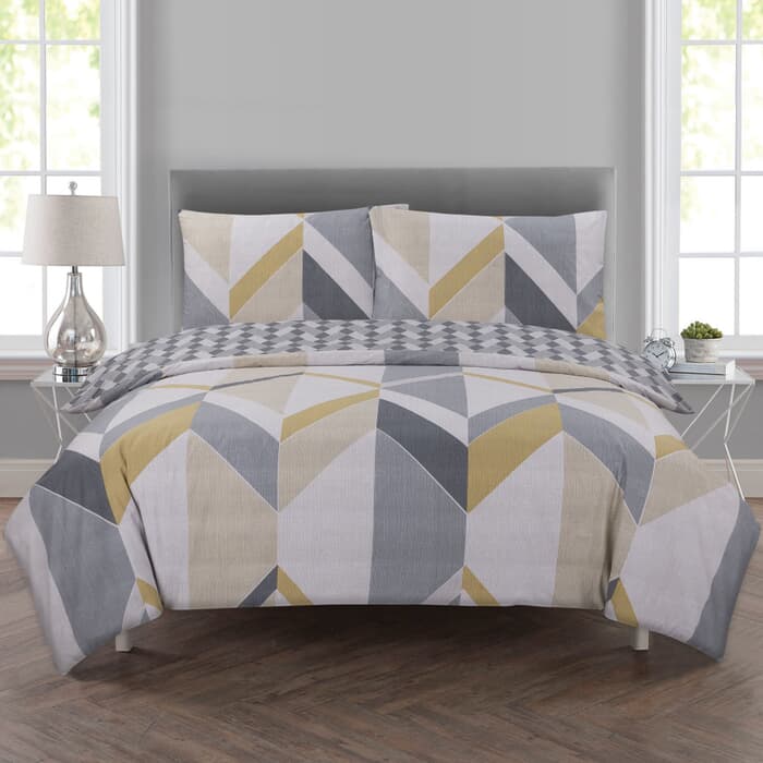 Vantona Large Geo Grey/Ochre large