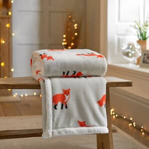Red Fox Printed Fleece Throw