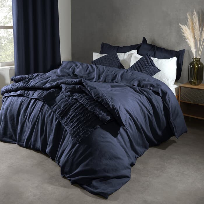 Lazy Linen Plain Linen Navy large