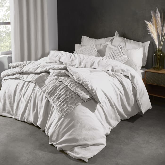 Lazy Linen Plain Linen White large