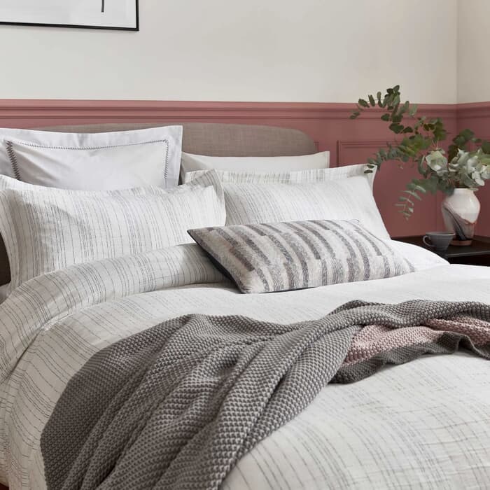 Bedeck of Belfast Nami Textured Stripe White large