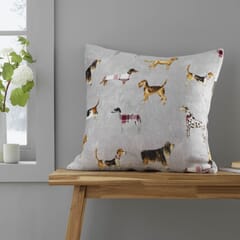Country Dogs Cushion Natural