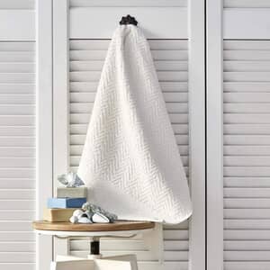 Zig Zag Towels White