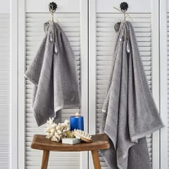 Zig Zag Towels Gray