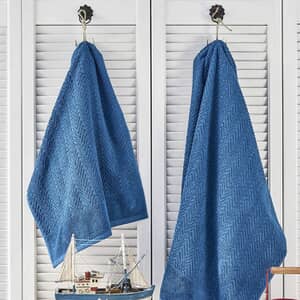 Zig Zag Towels Blue