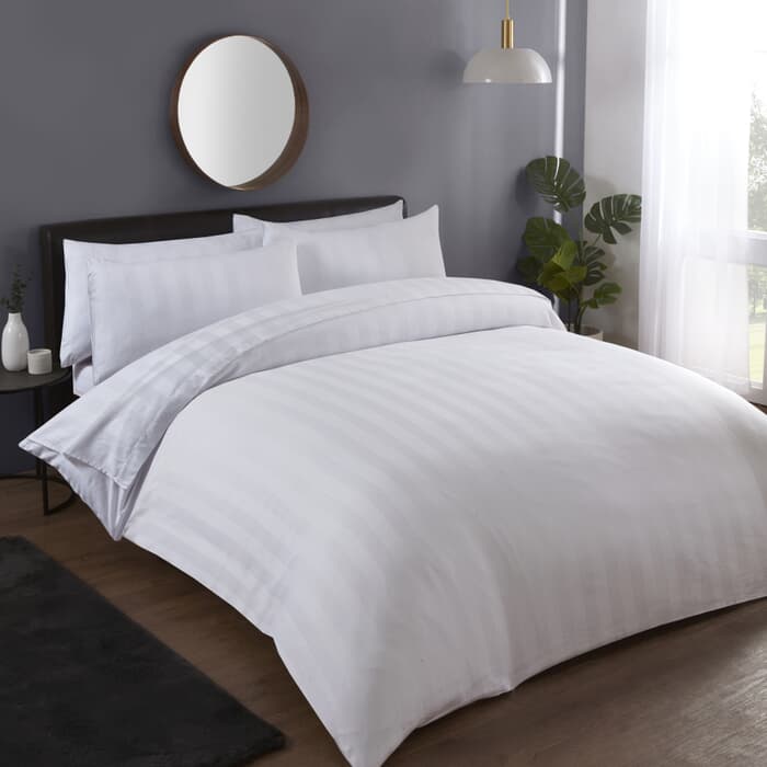 Vantona Sateen Stripe White large