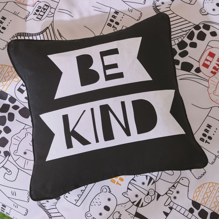 Born To You Rock / Be Kind Cushion Black/White large