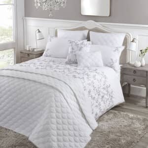 Decadent Floral Embroidered White