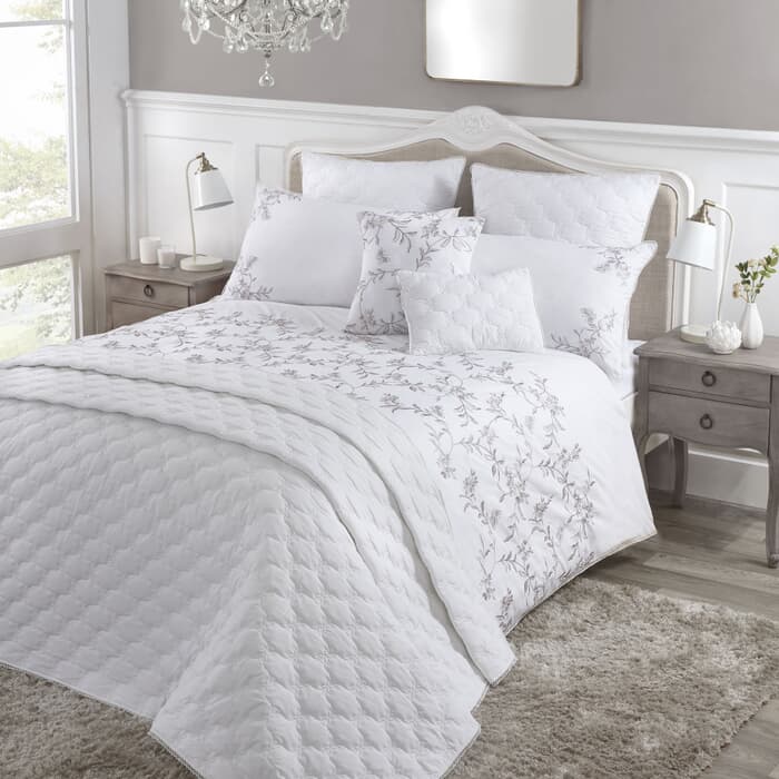 Vantona Decadent Floral Embroidered White large