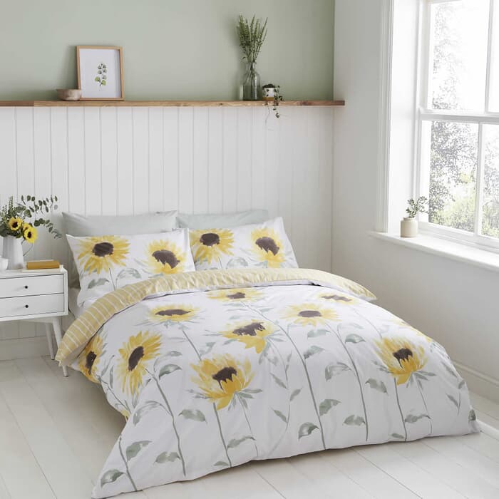 Catherine Lansfield Painted Sun Flowers Yellow large