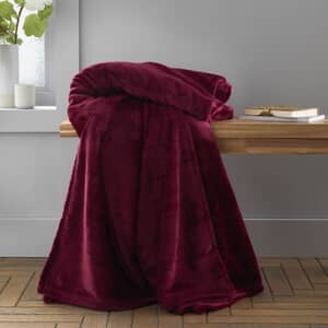 Raschel Velvet Touch Throw Dark Red
