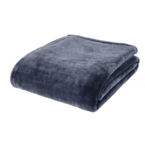 Raschel Velvet Touch Throw Navy