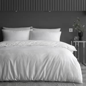 Cotton Waffle Stripe White