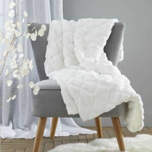 Cosy Diamond Throw White