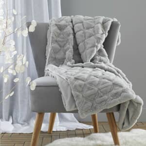 Cosy Diamond Throw Silver