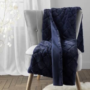 Cosy Diamond Throw Navy