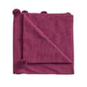 Pom Pom Knitted Throw Fuchsia