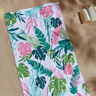 Tropical Palm Beach Towel In A Bag Pink