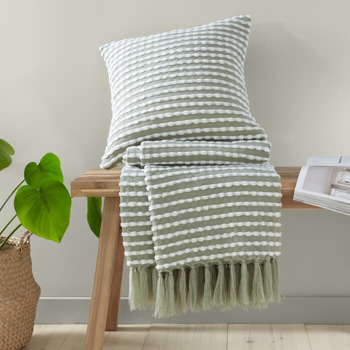 Catherine Lansfield Stab Stitch Sage large