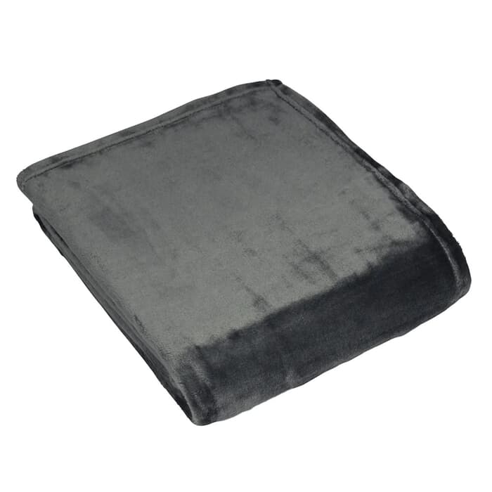 Furn Harlow Fleece Throw Charcoal large