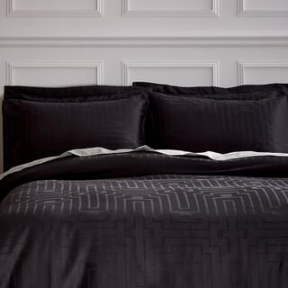 Satin Geo Jacquard Black
