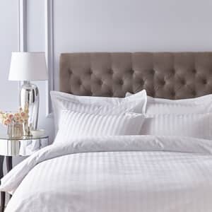 200TC Cotton Sateen Stripe White