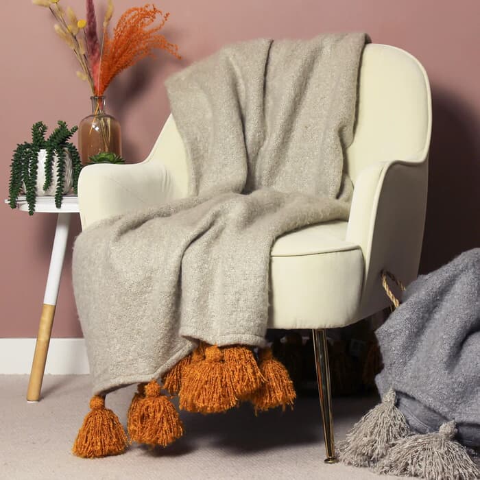 Furn Romily Throw Natural/Ochre large