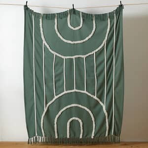 Rainbow Tuft Throw Sage